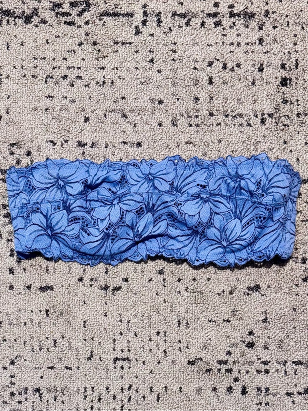 Aerie Real Power Beach Daze Lace Unlined Bandeau Bra 36B in Monaco Blue NWOT